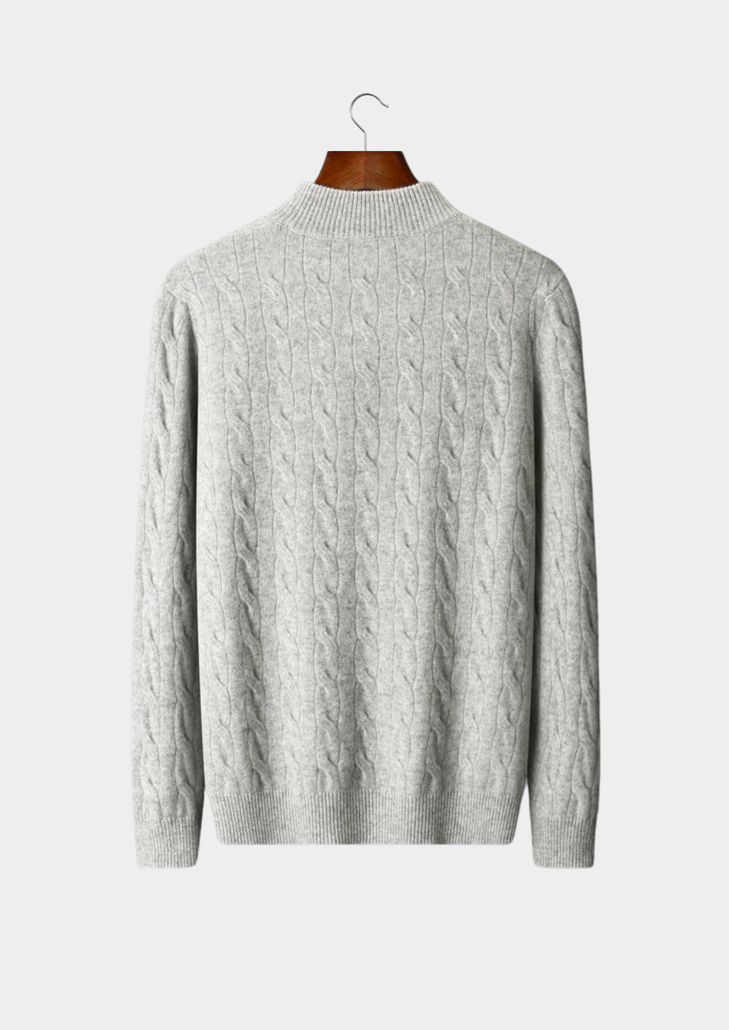 WOOL CABLE HALF ZIP