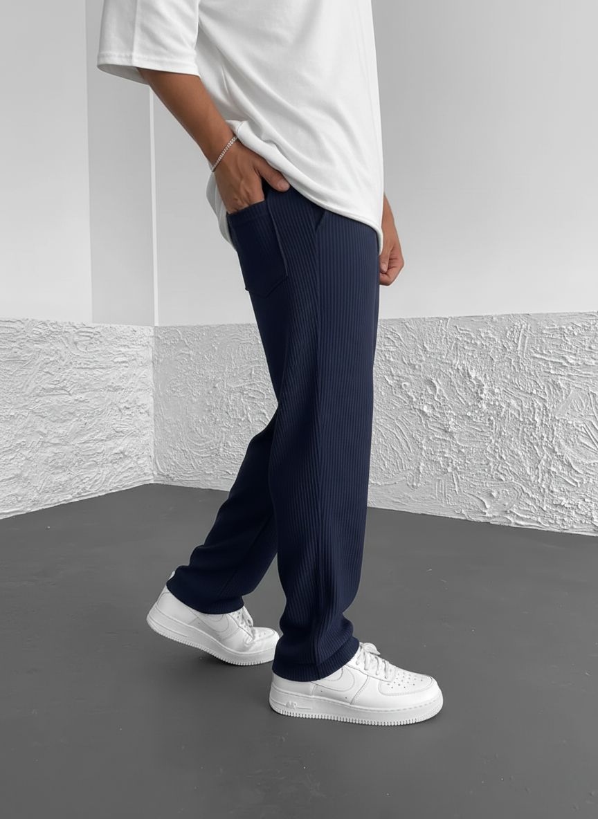 Ribbed Relaxed Fit Trousers