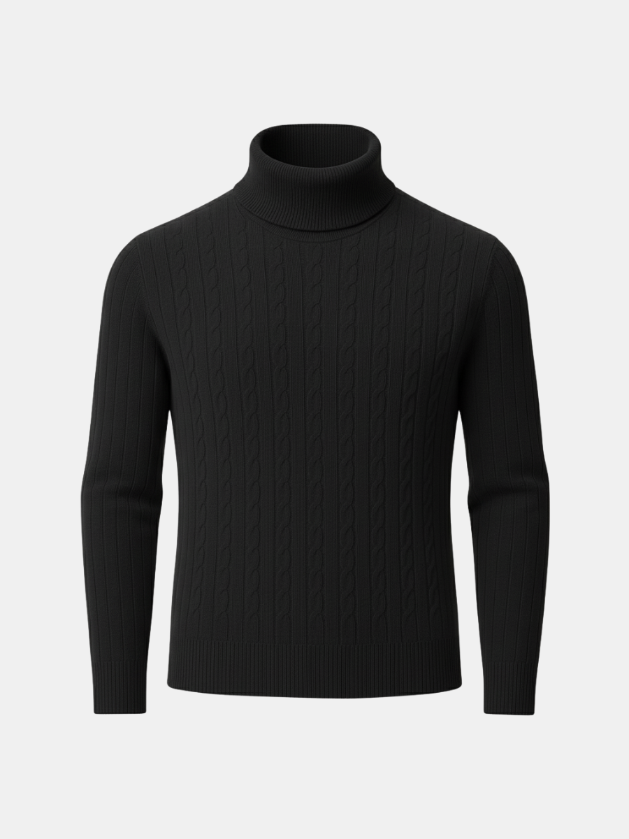 Cashmere Cable-Knit Turtleneck Sweater