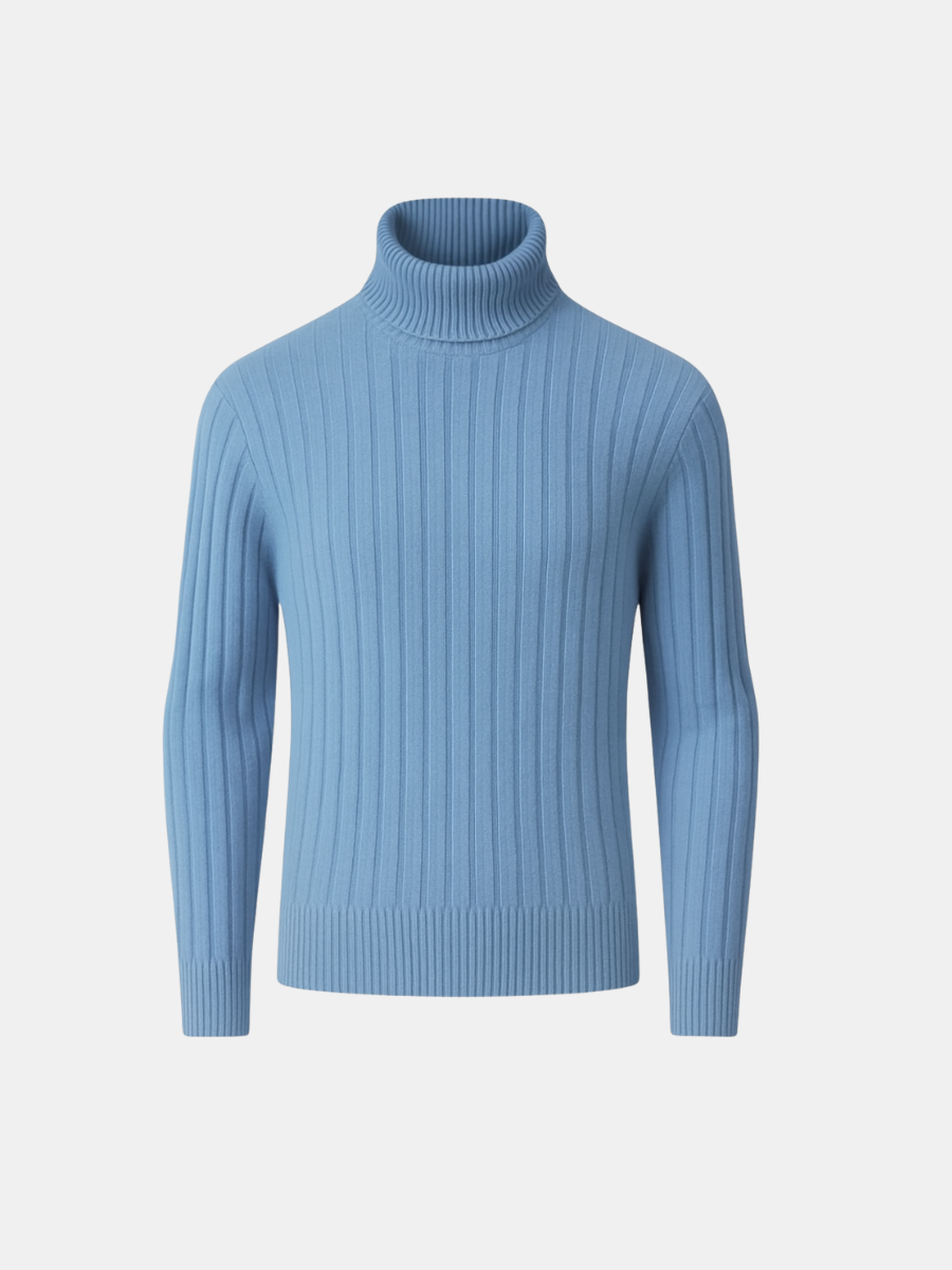 100% Wool Striped Turtleneck