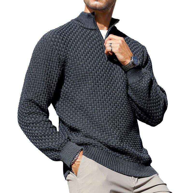 Men’s Cable Knit Quarter-Zip Sweater