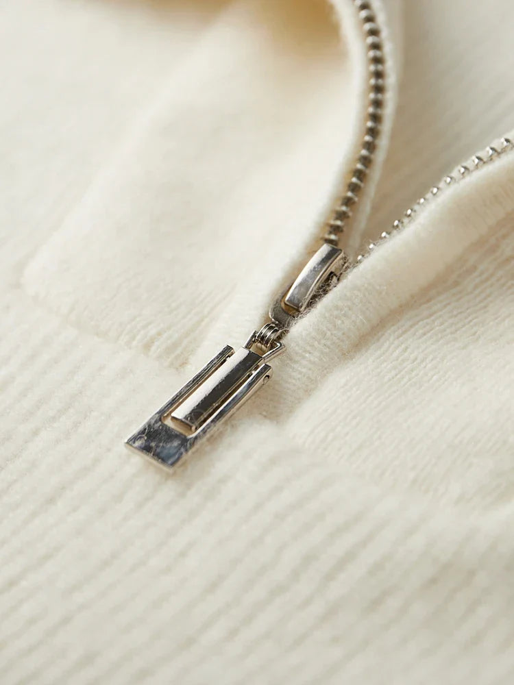 100% Cashmere Half Zip Sweater