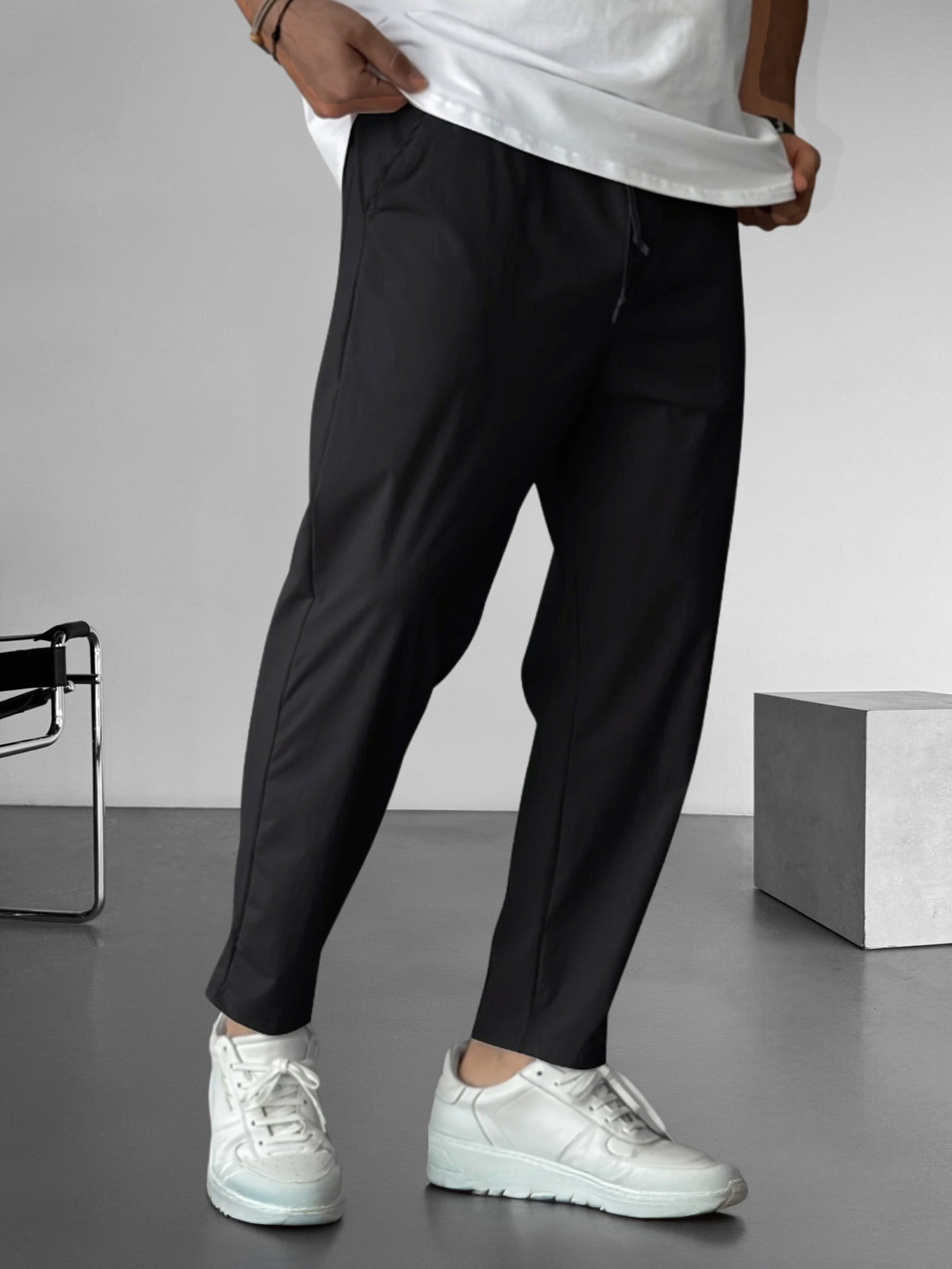 Essential Tapered Drawstring Trousers