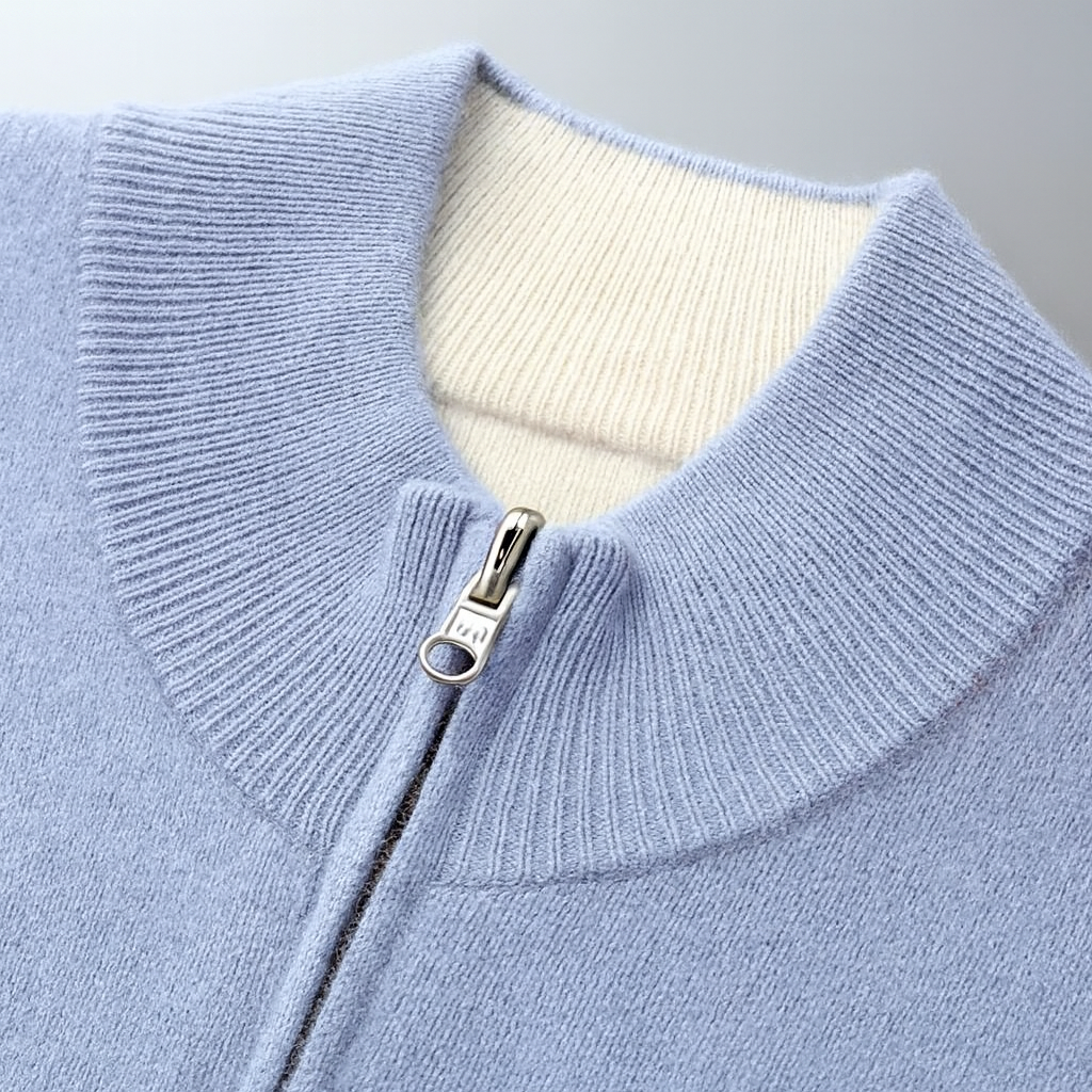 100% Merino Wool Zip Cardigan