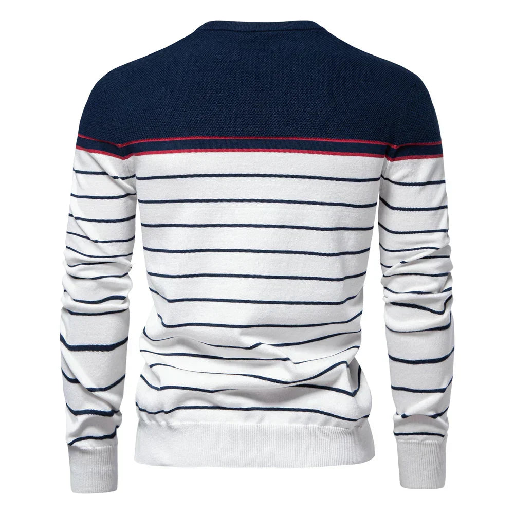 Men's Sweater with Striped Pattern