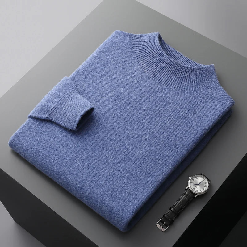 Pure Cashmere Mock-Neck Sweater
