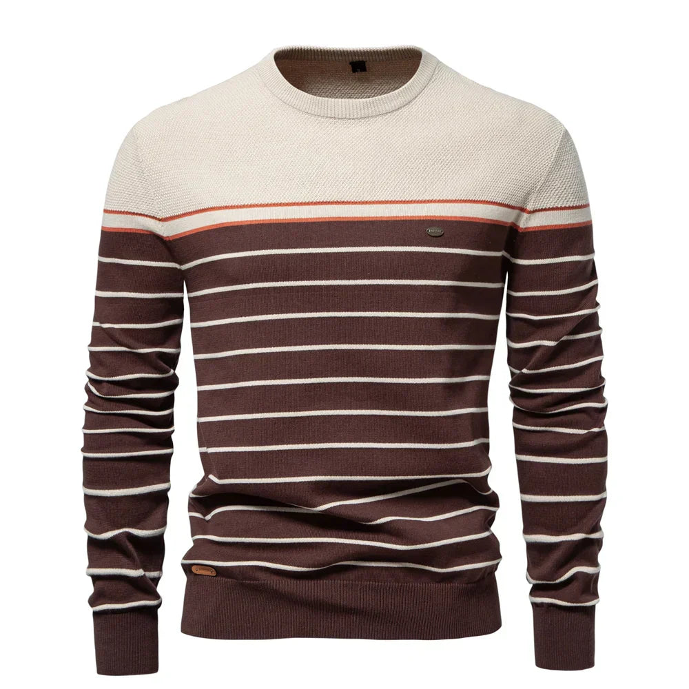 Men's Sweater with Striped Pattern
