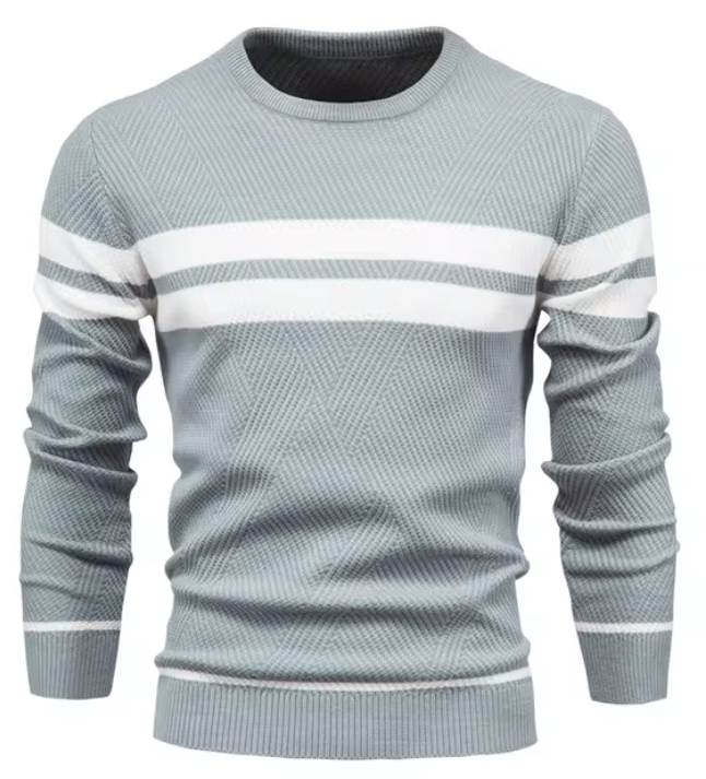 Stylish Men's Sweater with Herringbone Pattern