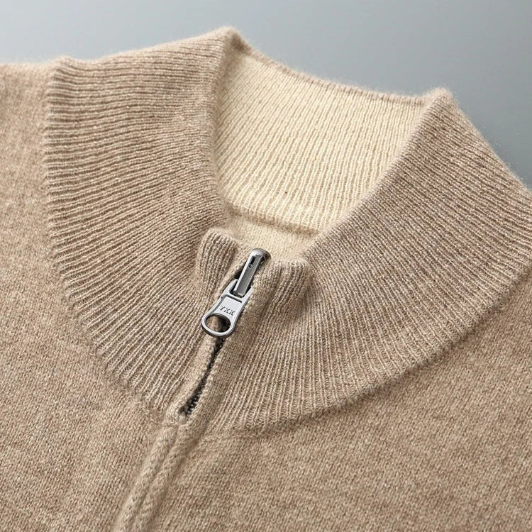 100% Merino Wool Zip Cardigan