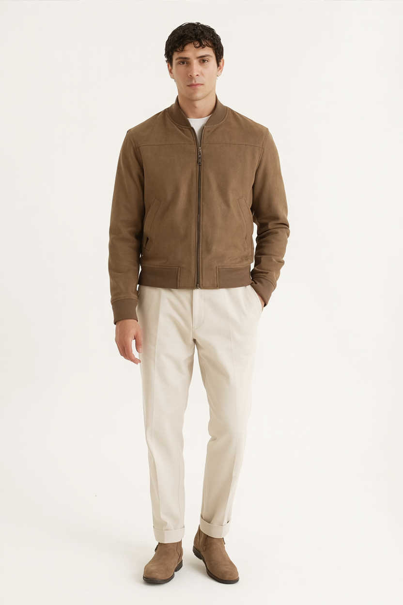 Suede Bomber Jacket