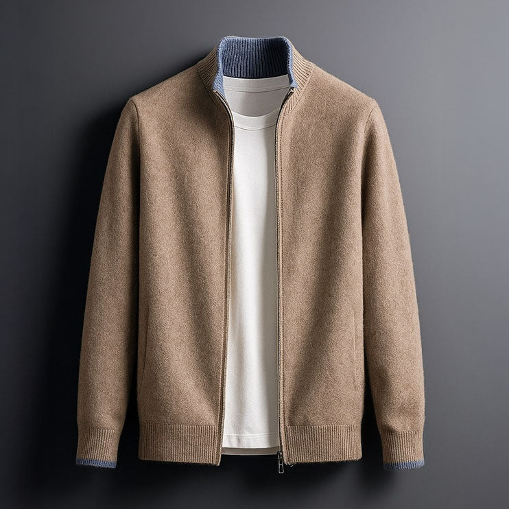 Cashmere Knit Zip Jacket