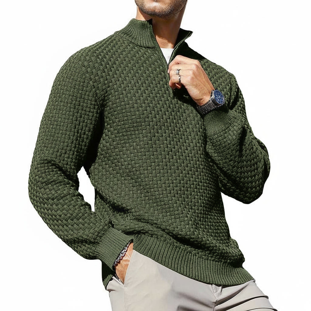 Men’s Cable Knit Quarter-Zip Sweater