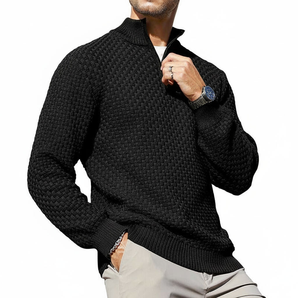 Men’s Cable Knit Quarter-Zip Sweater