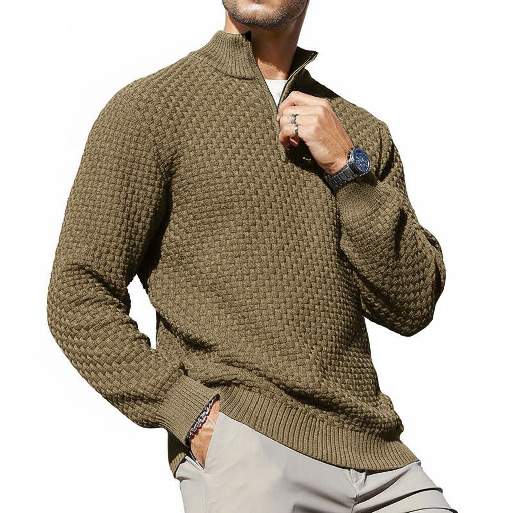 Men’s Cable Knit Quarter-Zip Sweater