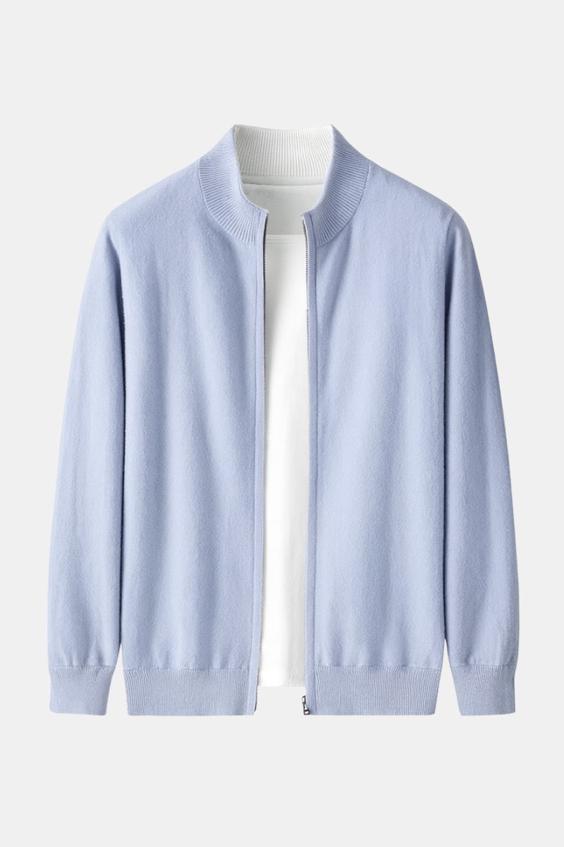 100% Merino Wool Zip Cardigan