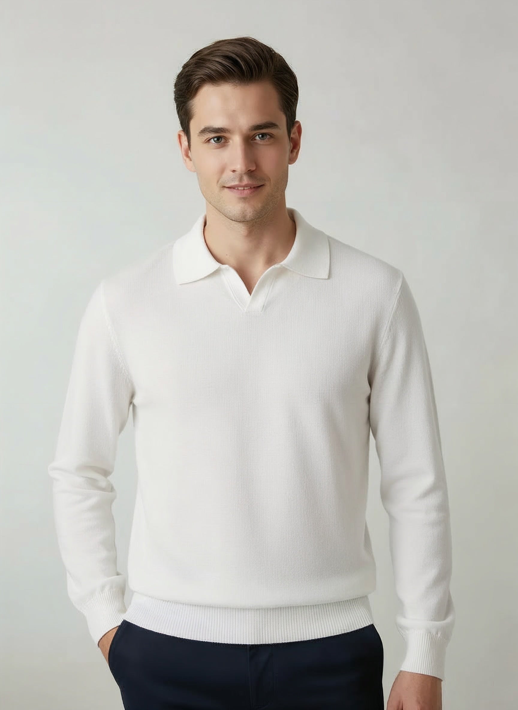 100% Merino Wool Knit Polo
