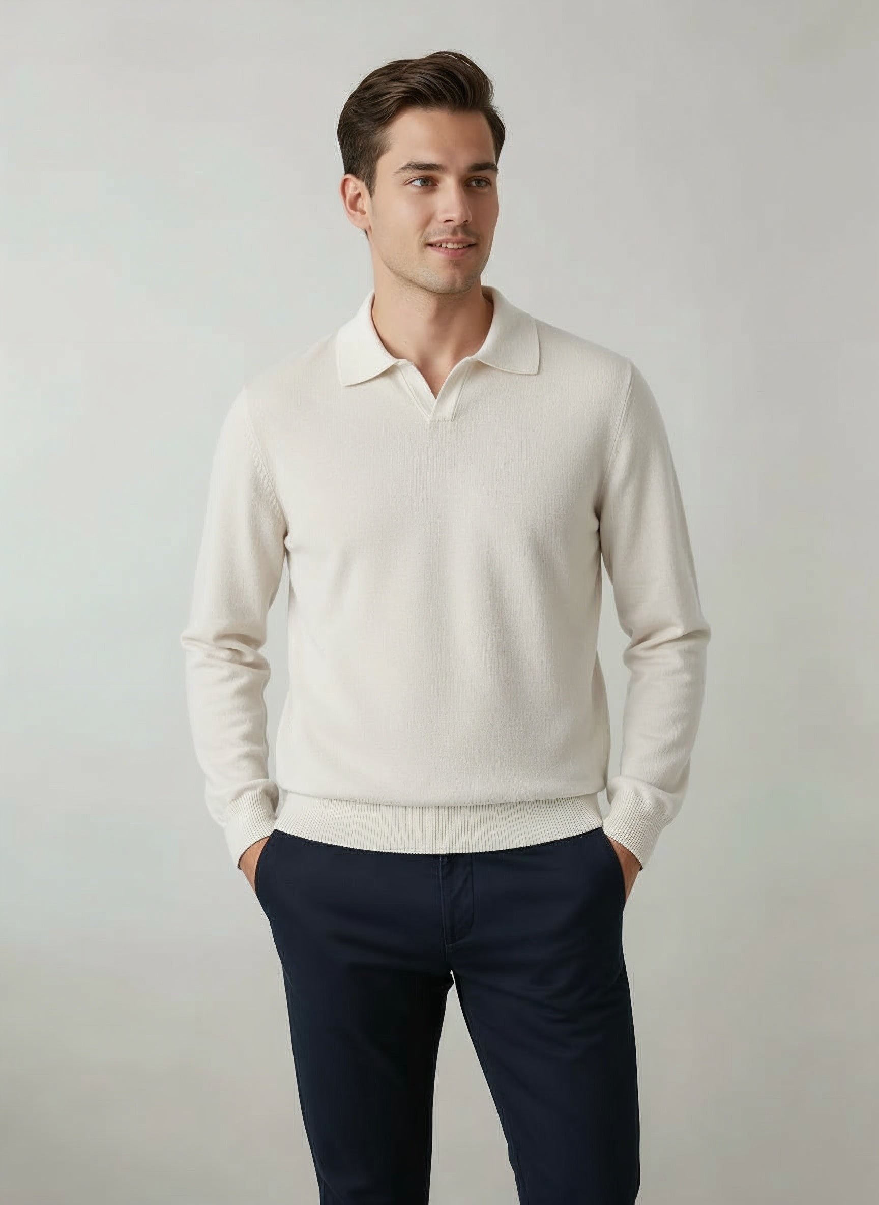 100% Merino Wool Knit Polo