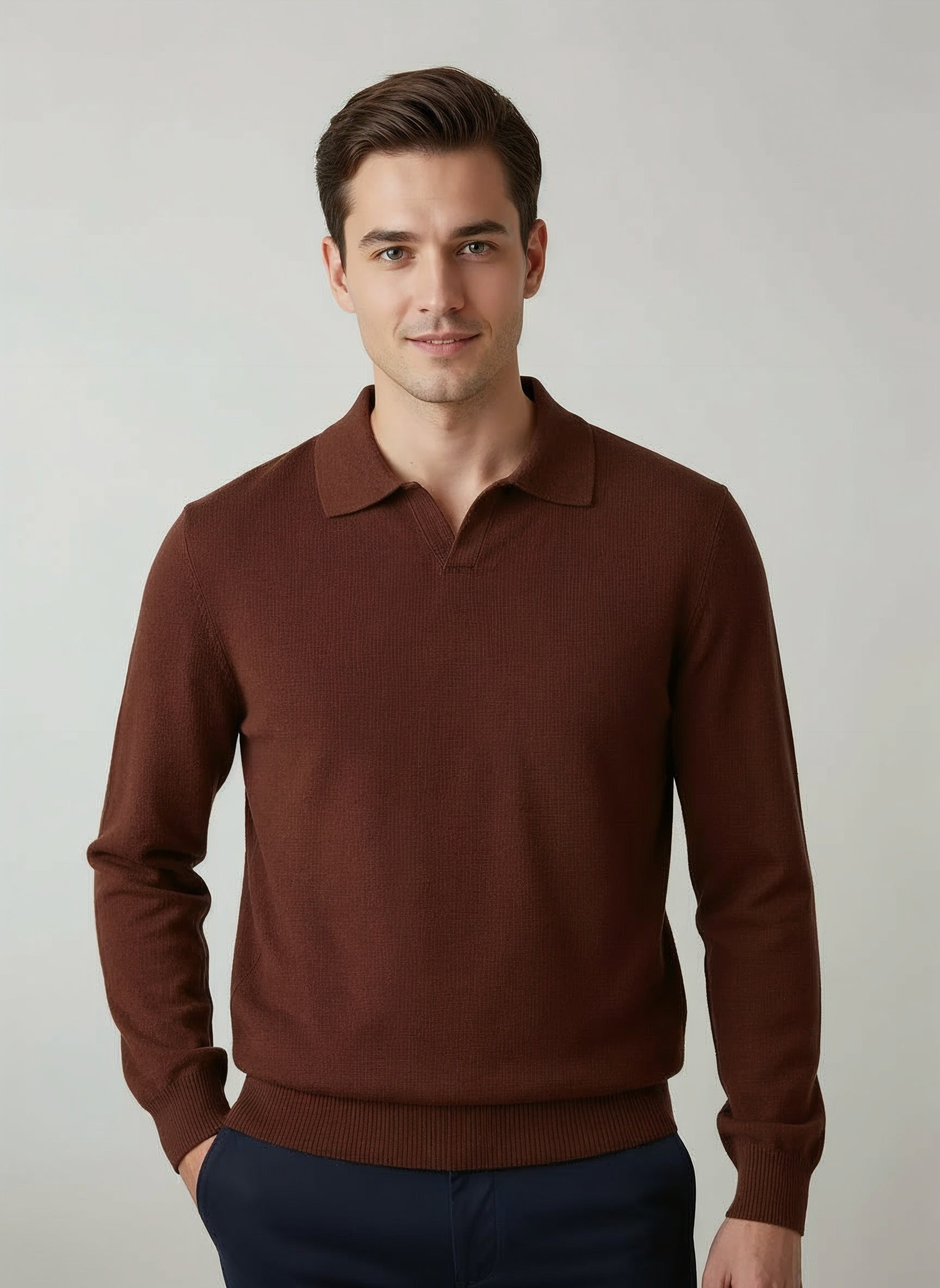 100% Merino Wool Knit Polo
